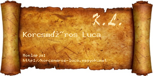 Korcsmáros Luca névjegykártya